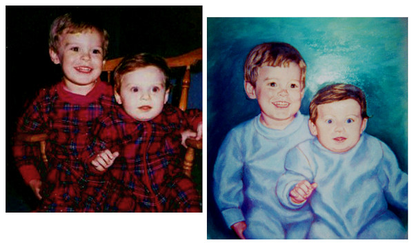 artist oil painting commissioned brotherly love karin cohen